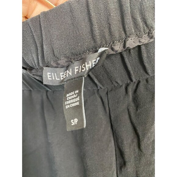 Eileen Fisher Silk Black Women Trouser Pants Size Small Career Minimalist Pullon - Picture 13 of 16